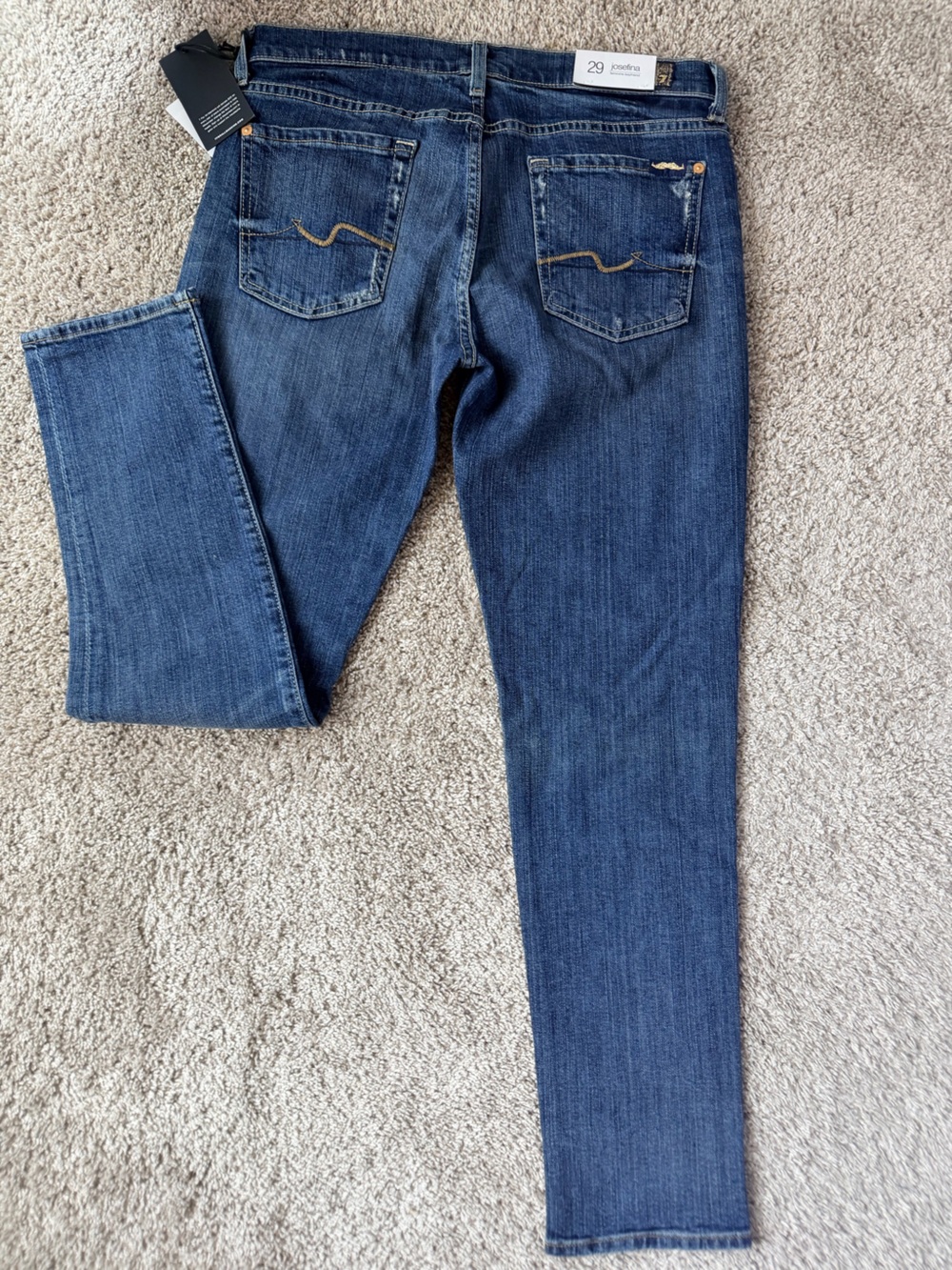 7 For All Mankind Blue Denim Jeans with Tags - Picture 2 of 11